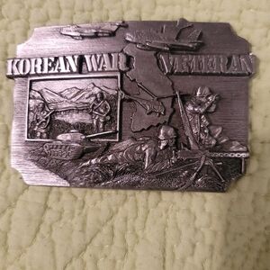 Siskiyou Korean War Veteran Pewter Belt Buckle